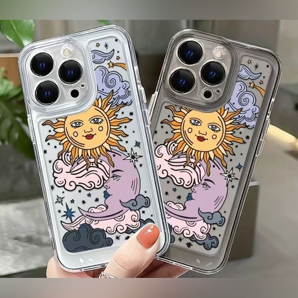 Other - Sun Moon Transparent Black Lens All-inclusive Phone Case For IPhone 11 Pro Max